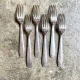 6 fourchettes en métal argenté