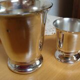 Timbale and egg cup set in silver.