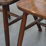 2 chaises bistrot Windsor en bois, années 70