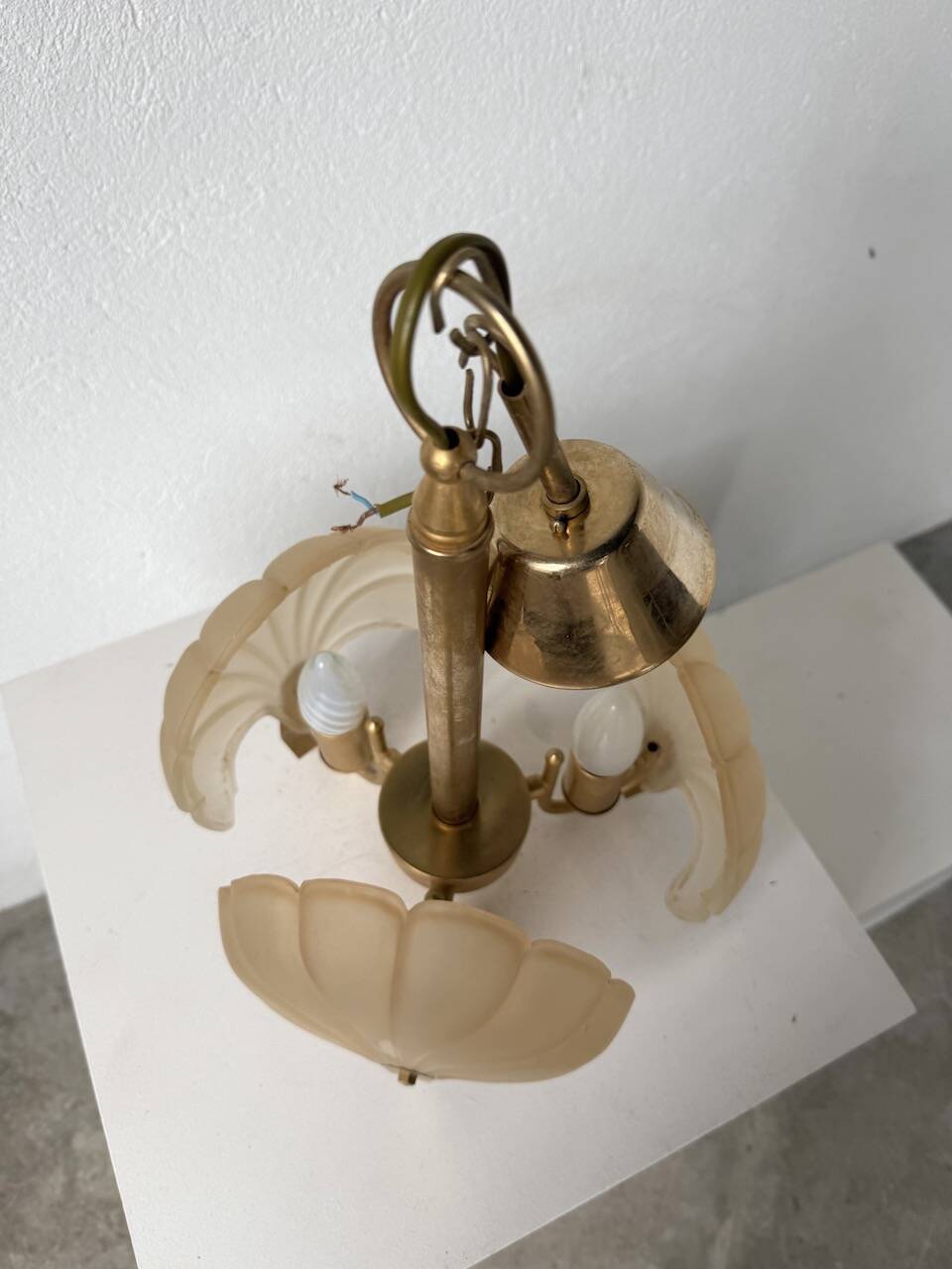 Shell and brass chandelier from the 70s