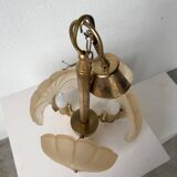 Shell and brass chandelier from the 70s