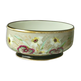 Jardiniere en porcelaine de Paris époque Napoleon III fin 19 eme decor floral