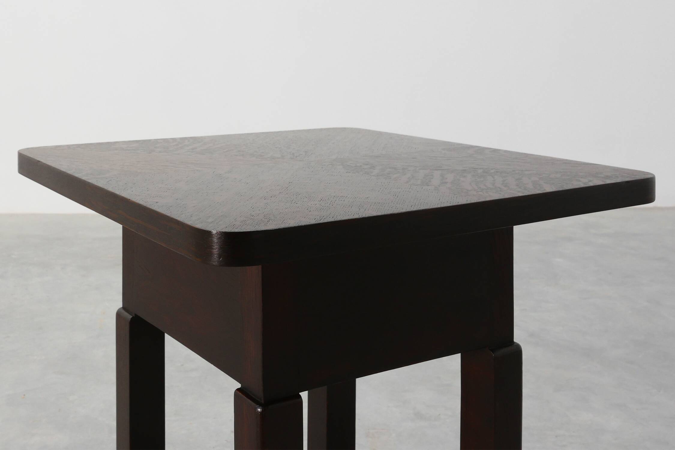Art Deco square Oak Side Table, France, circa 1920