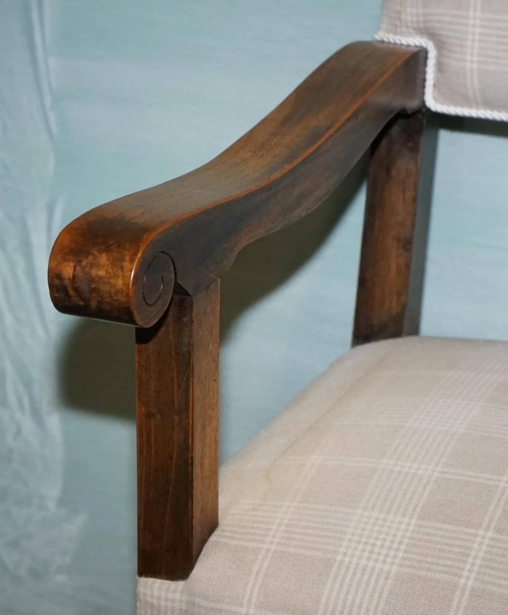 Victorian Armchairs with Carved Wood Details, Set of 2
