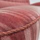 1960s, Danish 3-seater curved sofa, pink-salmon furniture velour, original.