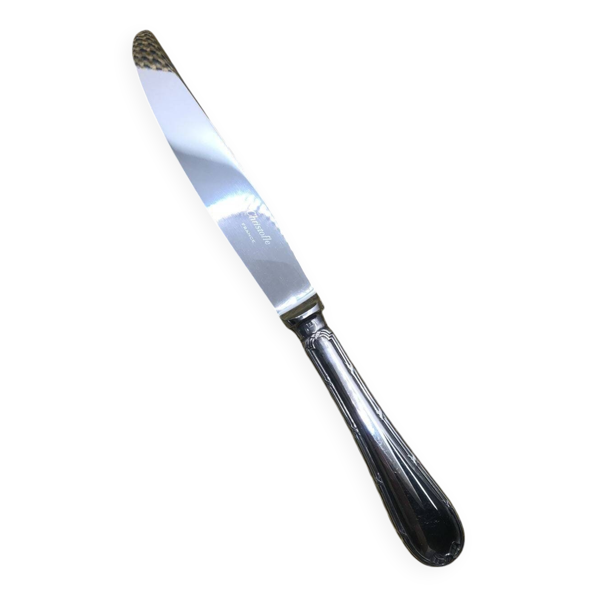Christofle silver-plated knife, Rubans model