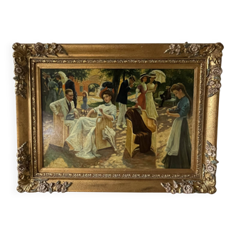 Oil on panel after Oscar Arthur Bluhm 99x73cm