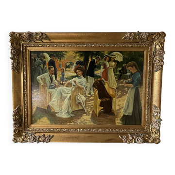 Huile sur panneau d'après Oscar Arthur Bluhm