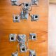 Pair candelabras in silvered bronze