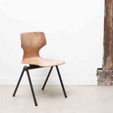Vintage stackable chair Galvanitas S30 arched beech grey