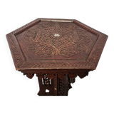 Antique Syrian Side Table With Mother Of Pearl, early 1900s