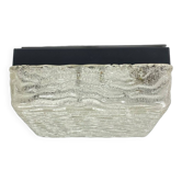 Very large ceiling light in thick textured glass 1960 Kalmar old light fixture LAMP-7044