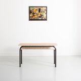 Children's metal desk completely redesigned with terrazzo imitation and a beech top