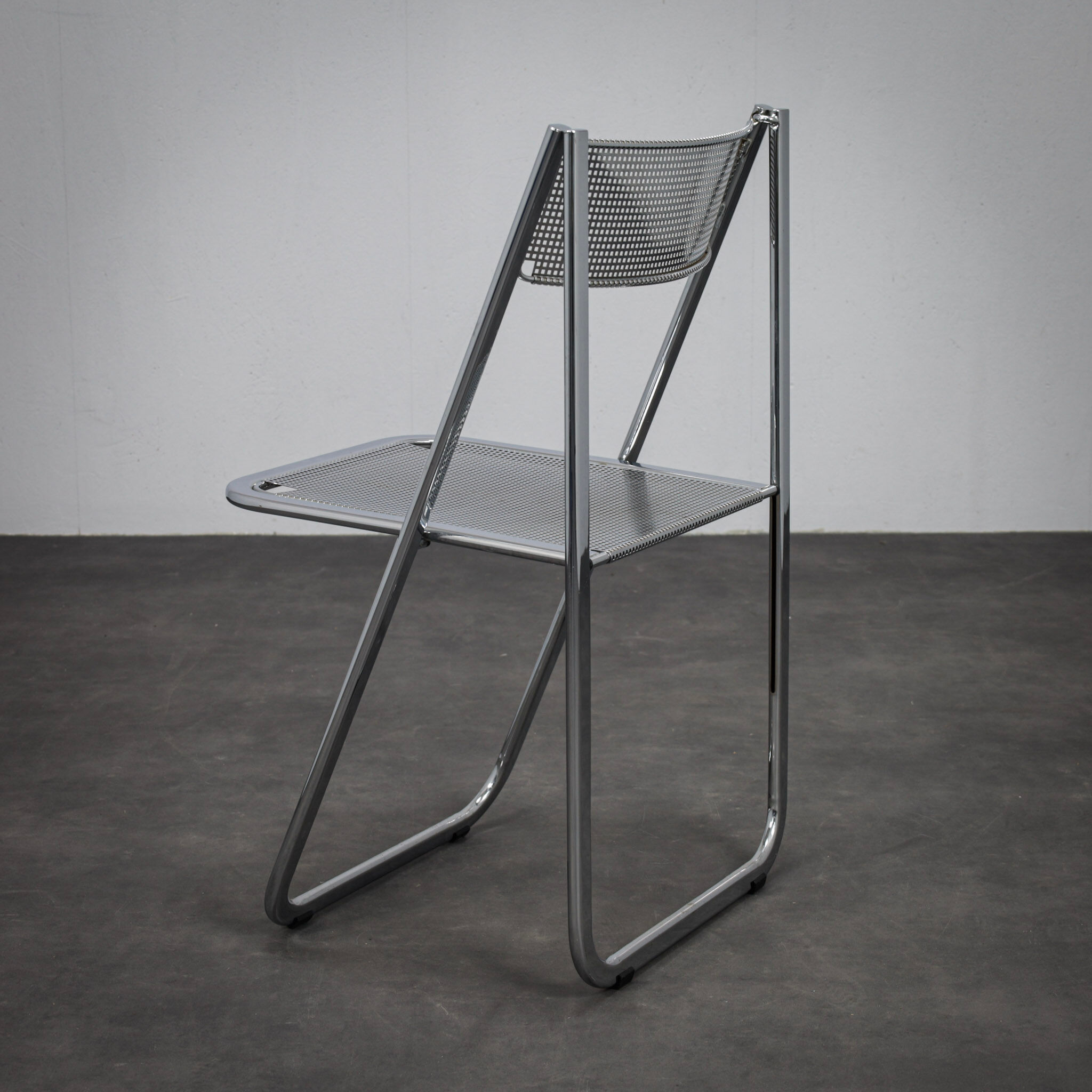 "Tamara" perforated metal folding chair by Arrben Italy (1980s)