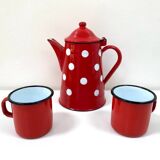 70s Polka Dot Enamel Coffee Pot - 1L