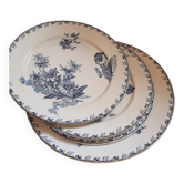 1 dish and 3 plates, sarreguemines u and c.stella