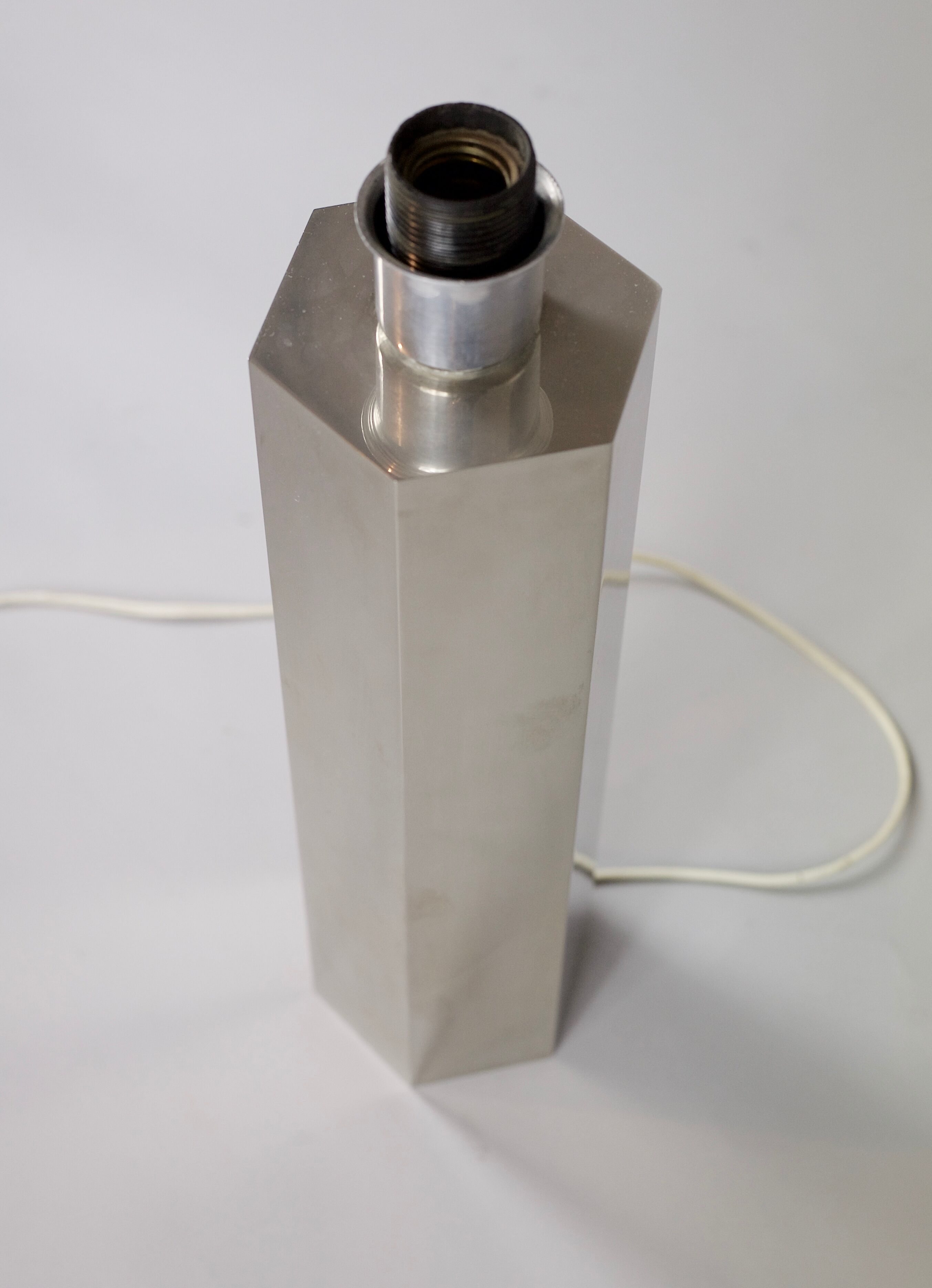 Hexagonal lamp in chromed steel France circa 1970