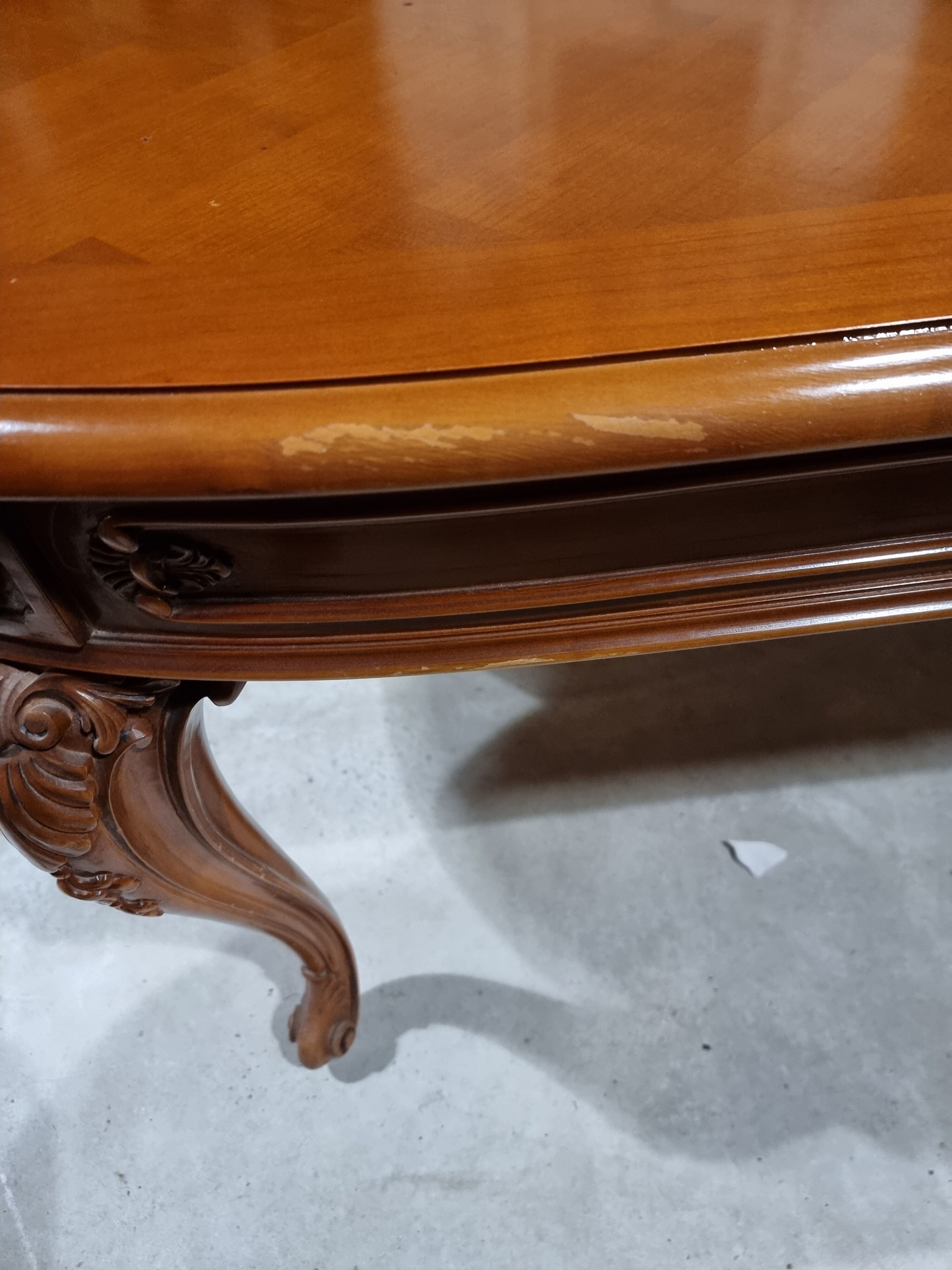 Cherry wood table and chairs set