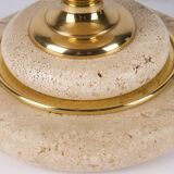 Philippe Barbier lamp travertine brass Hollywood Regency