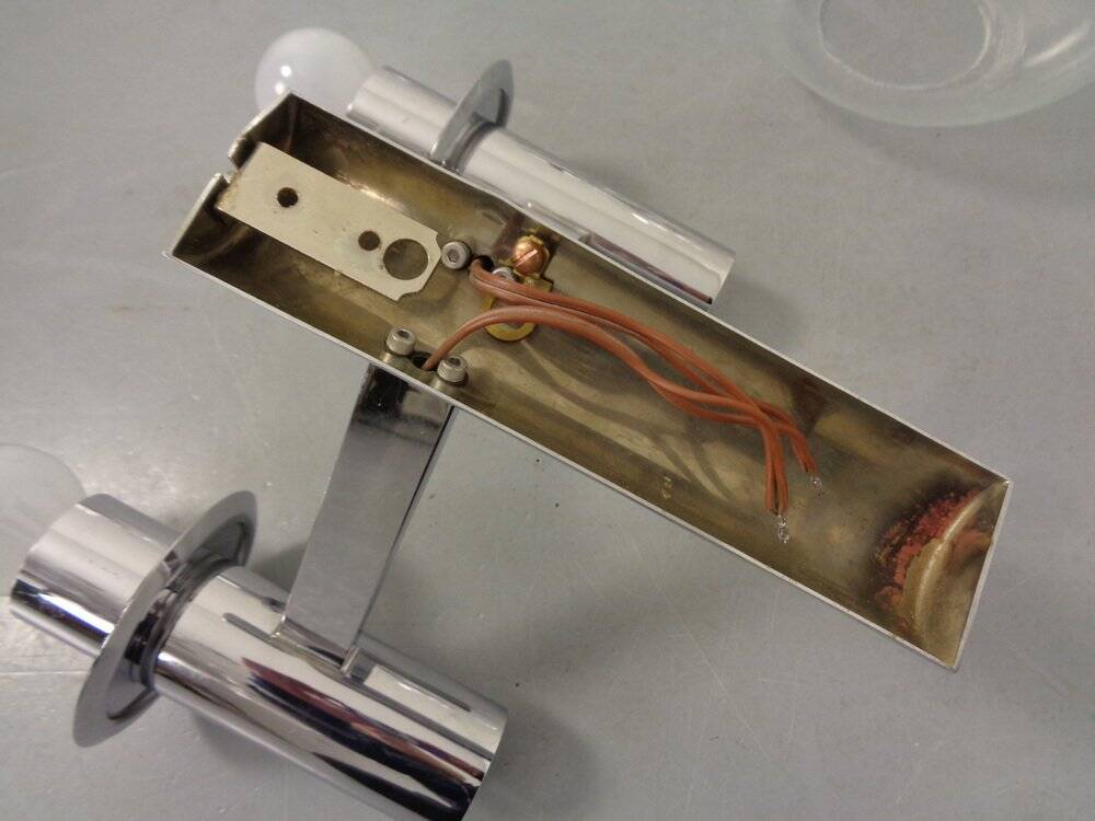 Chromed Glass Wall Lamp from OTT International, 1960s