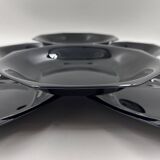 Set of 6 black soup plates
