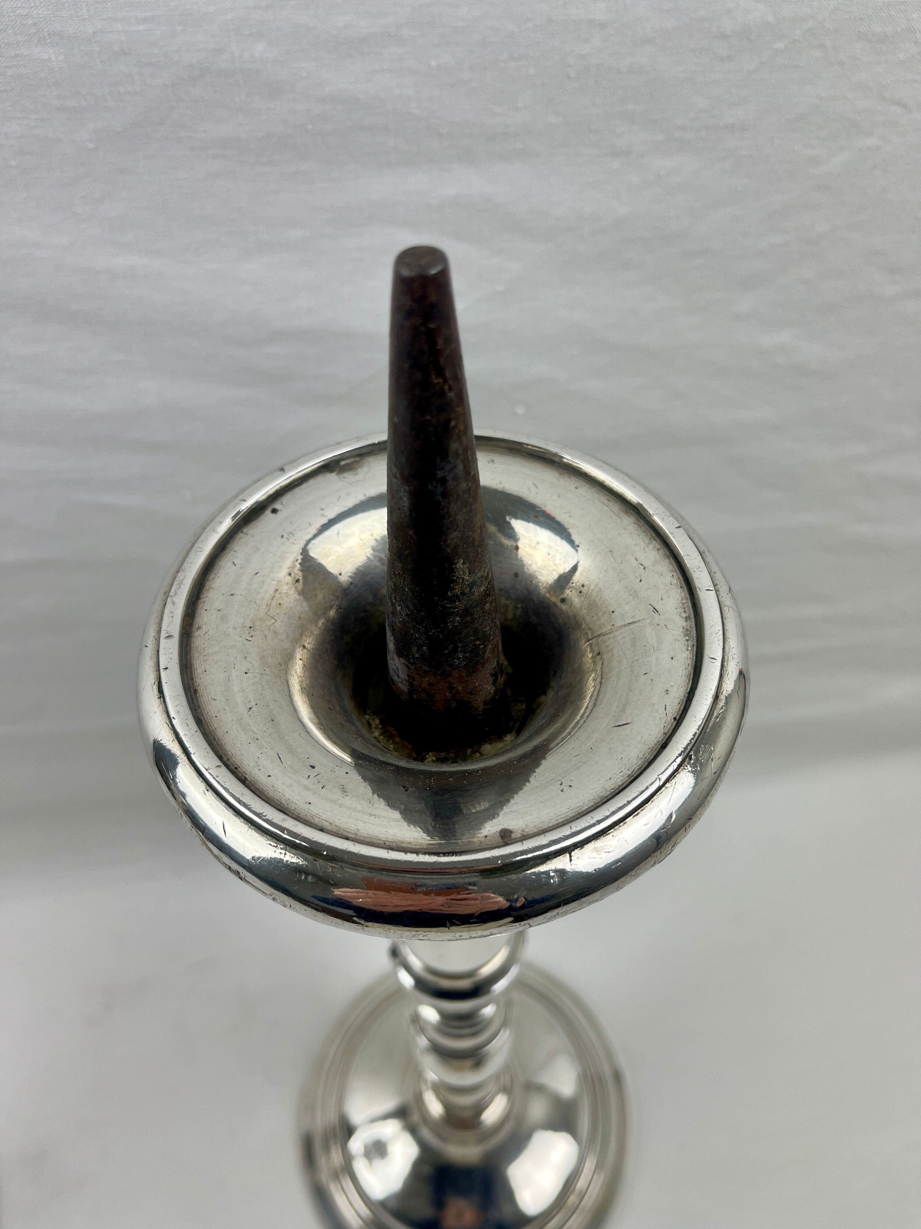 Pair of candle picnickers in silvered bronze