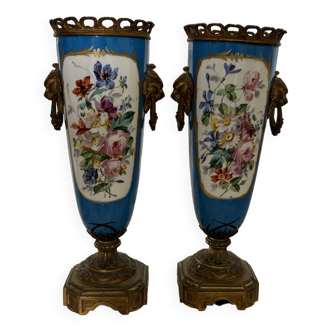 Paire vase style Sèvres