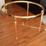 Marble and brass round coffee table