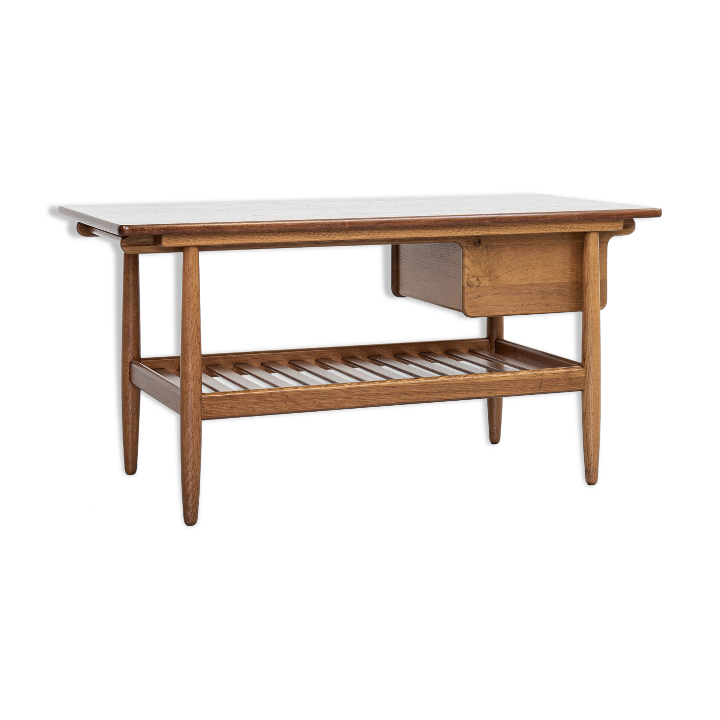 Midcentury Danish coffee table in oak and teak by Ejvind A. Johansson for FDB