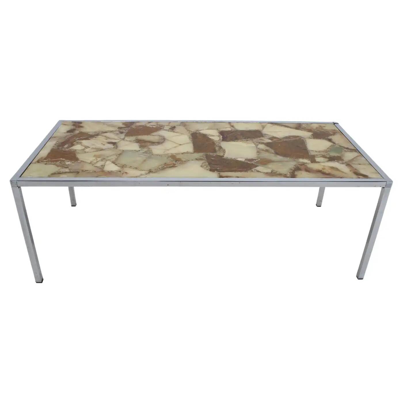 Midcentury design coffee table, epoxy resin, around 1970s