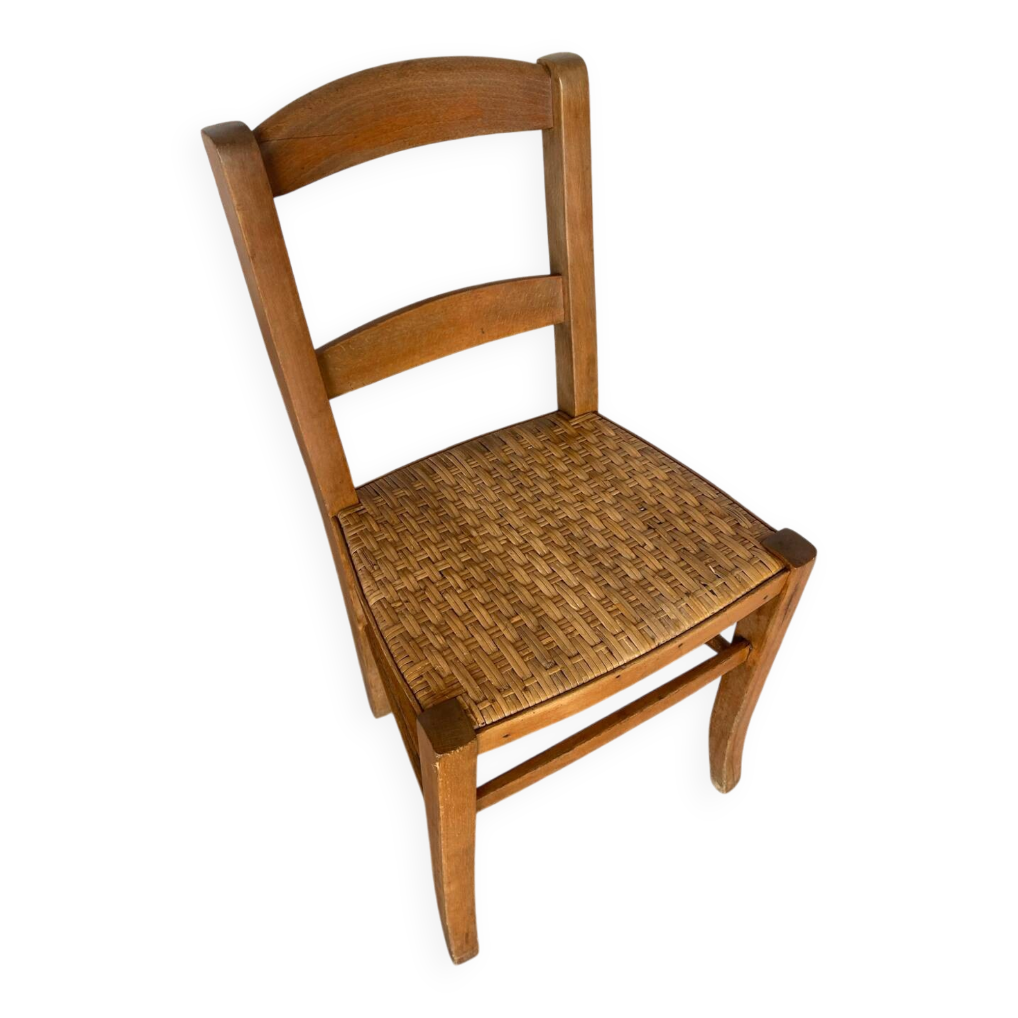 Vintage CLASS NEUDORF Wooden Chair + Woven Seat #C800