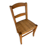 Chaise Ancienne CLASS NEUDORF Bois + Assise Tressée Vintage #C800