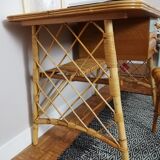 Bureau Louis Sognot et sa chaise en rotin