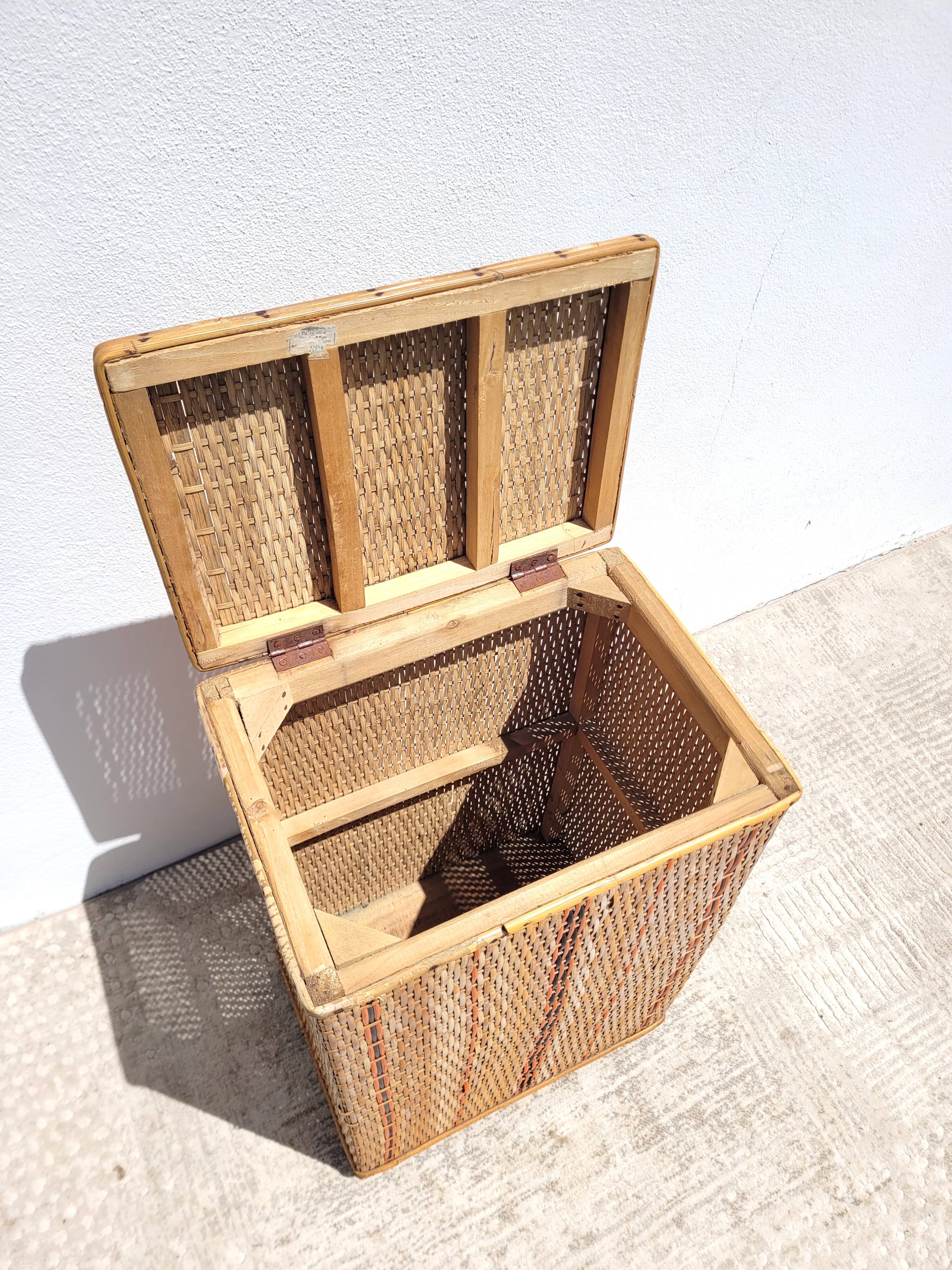 Rattan chest from the 1950s