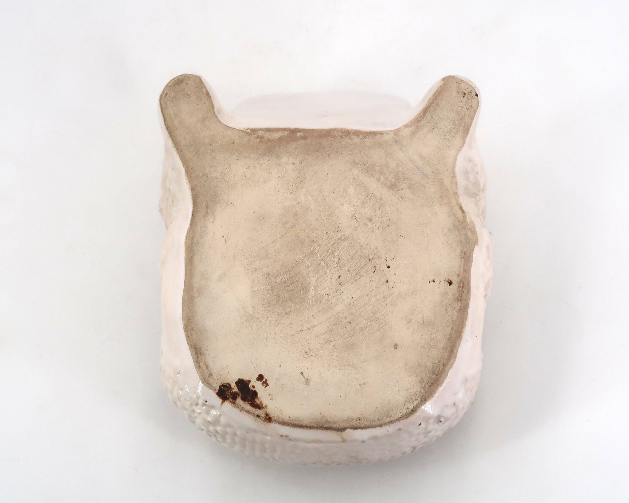 White ceramic frog flower pot by Jean Roger