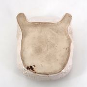 White ceramic frog flower pot by Jean Roger