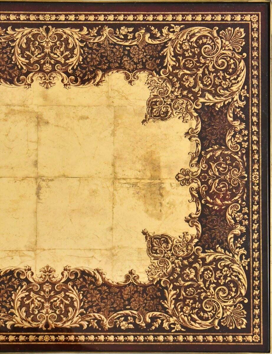 Coffee table in gilded brass