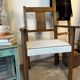 Oak armchair with woven seat