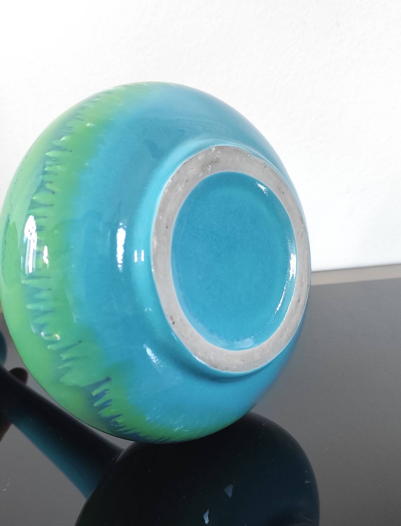 soliflore vintage en céramique émaillée, années 70