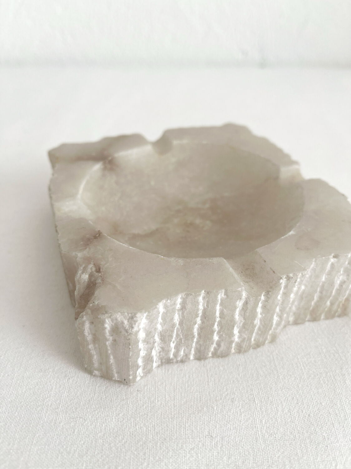 Vintage alabaster square ashtray