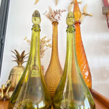 Vintage green glass decanter