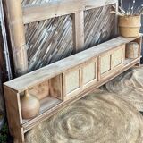 TV stand/sideboard in raw solid oak and caning