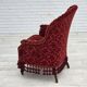 Fauteuil à dossier haut danois des années 1950, velours de mobilier, pieds en bois de hêtre.
