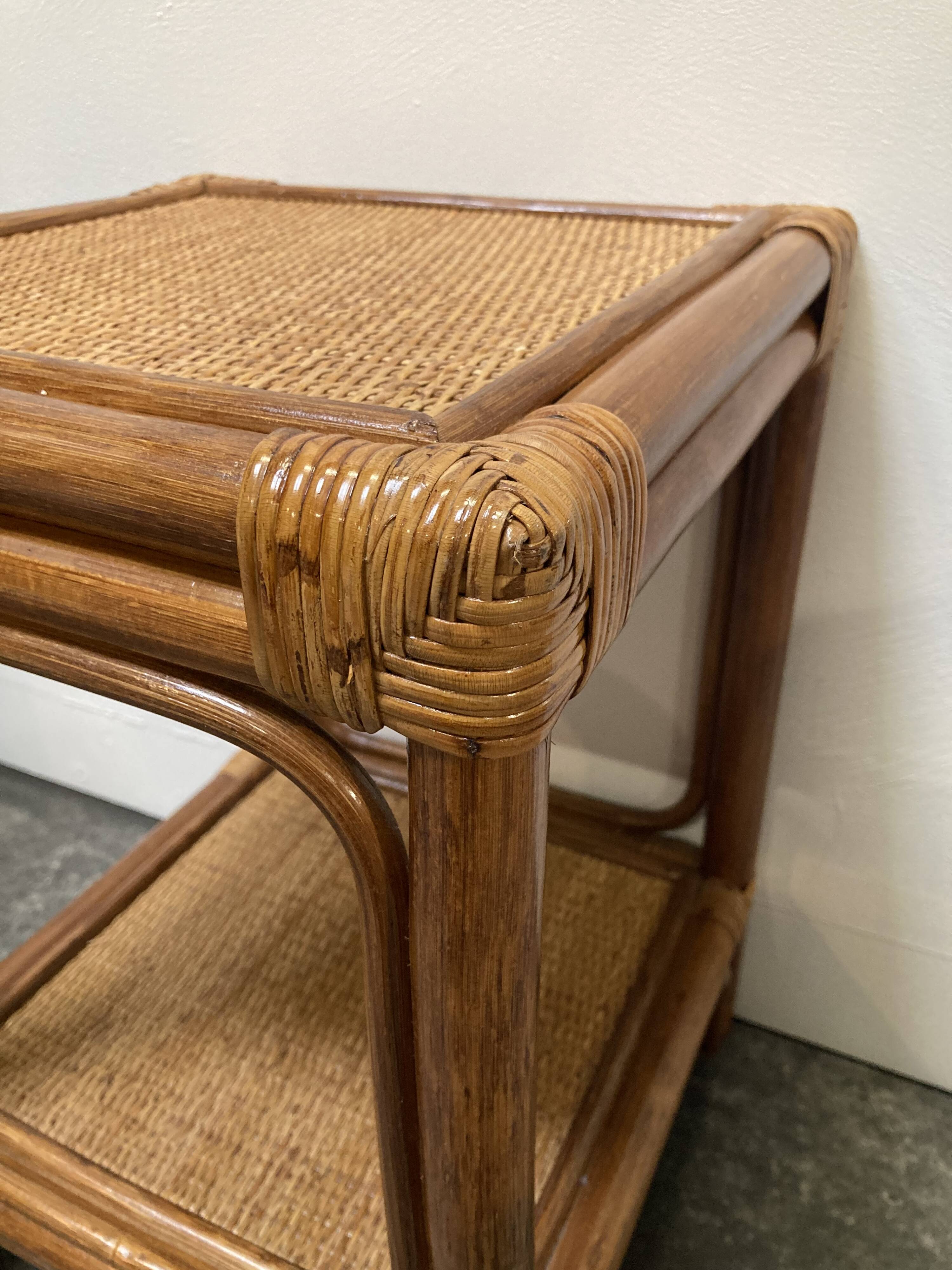 Vintage rattan bedside