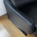 Black leather Steiner sofa