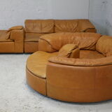 Leather modular sofa, 7 elements, 70s