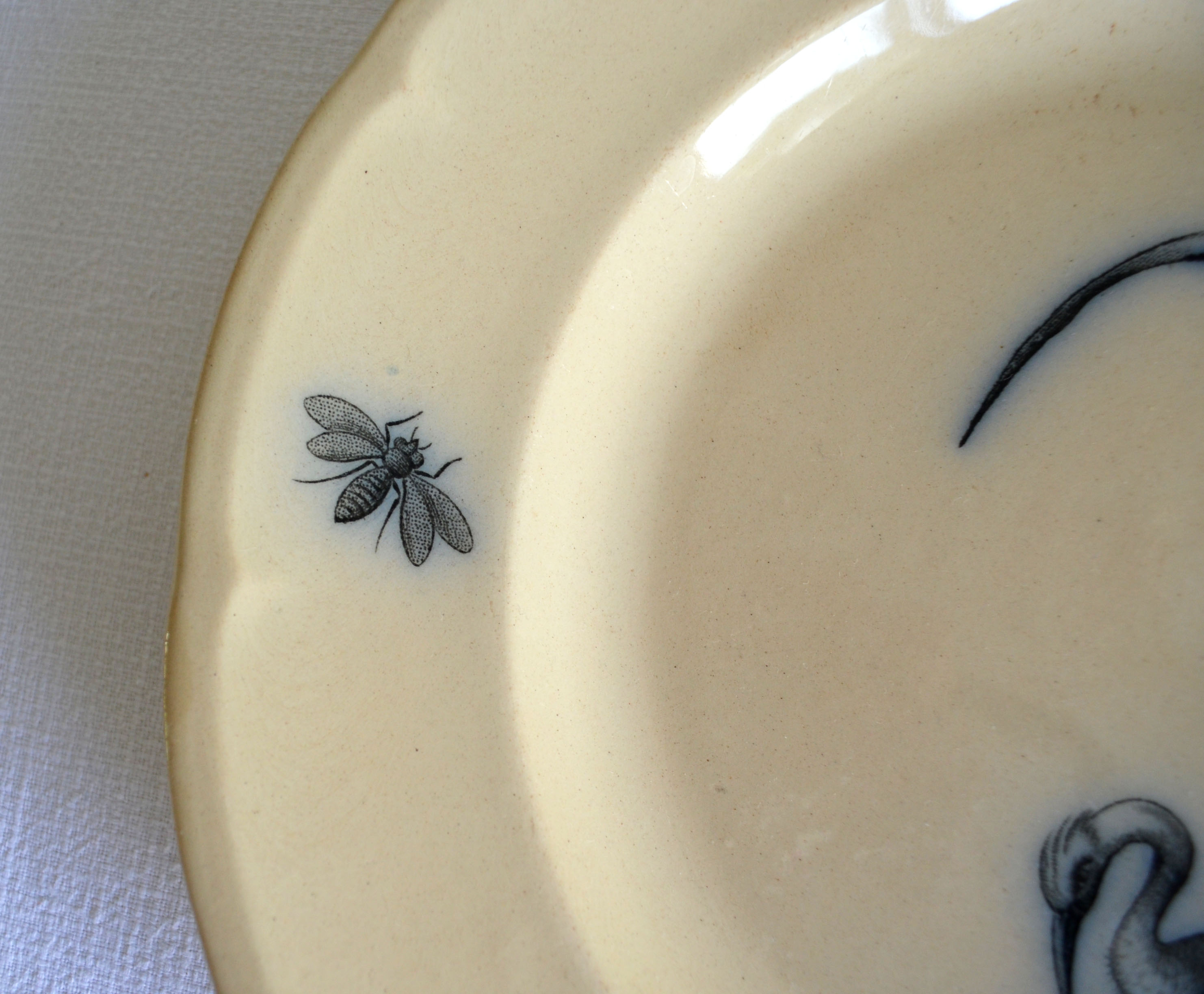 Plat Longwy décor japonais fin XIXème