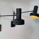 Pair of vintage adjustable wall lights, matte black metal, France 1960s