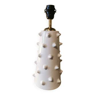 Moroccan white ceramic spiked lamp base
