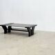 Black lacquered brutalist coffee table